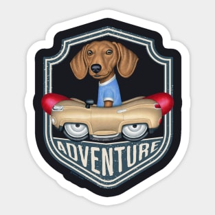 Dachshund Adventure Sticker